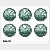Sticker Rond Emerald Greenery Mountain Mariage d'aventure (Feuille)