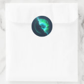 Sticker Rond Emerald Lunar Core Cracing Open DALL-E AI Art (Sac)