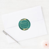 Sticker Rond émeraude or vert bijou mariage (Enveloppe)