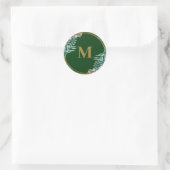 Sticker Rond Émeraude | Phoques d'enveloppe Monogramme vert (Sac)