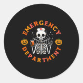 Sticker Rond Emergency Department Funny Halloween Er Nurse Wome (Devant)