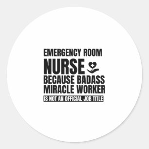 Sticker Rond Emergency room nurse