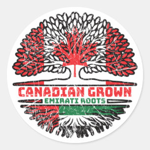 Sticker Rond Émirat Emirati Canadian Canada Tree