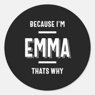 Sticker Rond Emma Nom Femme Personnalisée Fille