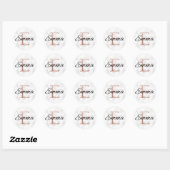 Sticker Rond Emma Rose Gold Glamor Marbre Monogramme E Inital (Feuille)