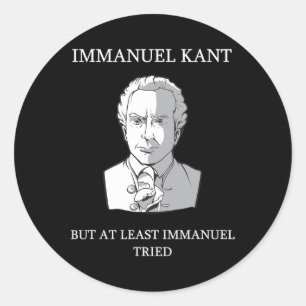 Sticker Rond Emmanuel Kant Funny Philosophie Dire Don