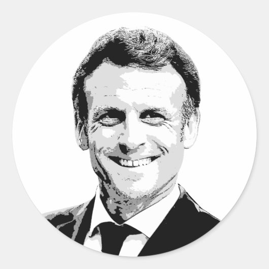 Sticker Rond Emmanuel Macron (Devant)