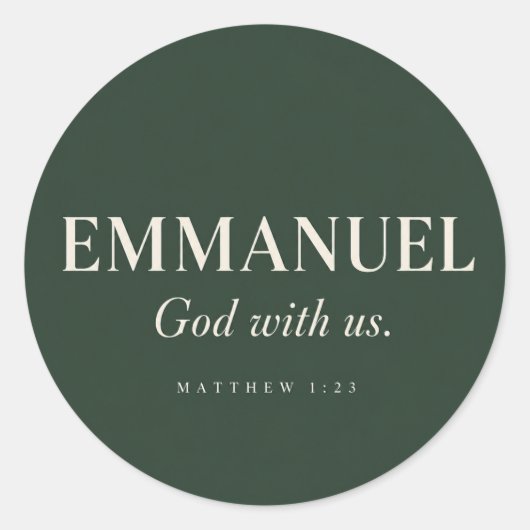 Sticker Rond EMMANUEL | Matthieu 1:23 | Noël (Devant)
