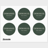 Sticker Rond EMMANUEL | Matthieu 1:23 | Noël (Feuille)