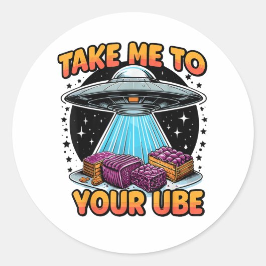 Sticker Rond Emmène-moi à ton Ube (Devant)