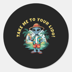 Sticker Rond Emmenez-Moi Vers Votre Lido Vacances De Croisière
