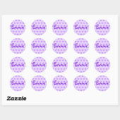 Sticker Rond Emmie en violet (Feuille)