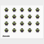 Sticker Rond Emo Andy l'Android (Feuille)