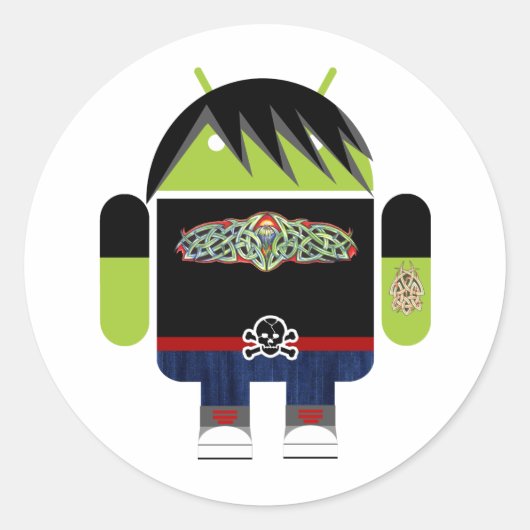 Sticker Rond Emo Andy l'Android (Devant)
