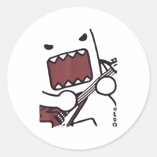 Sticker Rond Emo Scence Guitar Domo Y2k Japanese  (Devant)