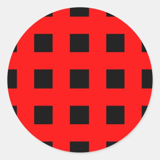 Sticker Rond Emo Stripes Red & Black - Alternative Grunge Rock (Devant)