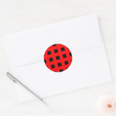 Sticker Rond Emo Stripes Red & Black - Alternative Grunge Rock (Enveloppe)