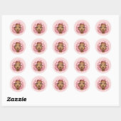 Sticker Rond Emoji à airain rose (Feuille)