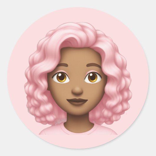 Sticker Rond Emoji à airain rose (Devant)
