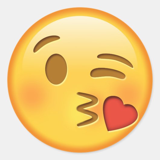 Sticker Rond Émoji amusant collant rond brillant (Devant)