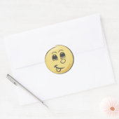 Sticker Rond Emoji de la langue rétro (Enveloppe)