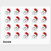 Sticker Rond emoji de shrug de noël (Feuille)