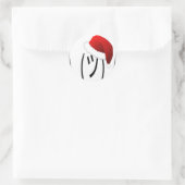 Sticker Rond emoji de shrug de noël (Sac)