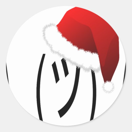 Sticker Rond emoji de shrug de noël (Devant)