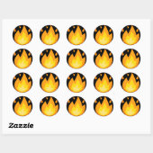 Sticker Rond Émoji des incendies (Feuille)