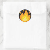Sticker Rond Émoji des incendies (Sac)