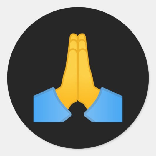 Sticker Rond Emoji des mains pliées (Devant)