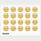 Sticker Rond Emoji du visage rouillé (Feuille)