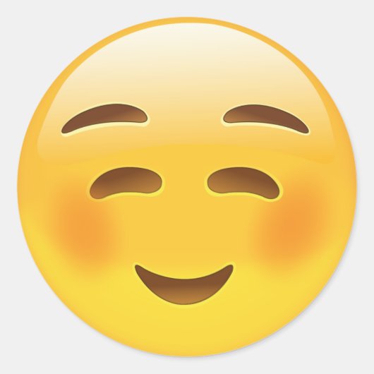 Sticker Rond Emoji du visage souriant blanc (Devant)