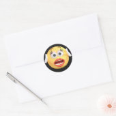 Sticker Rond Emoji du visage surpris (Enveloppe)