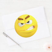 Sticker Rond Emoji en colère (Enveloppe)
