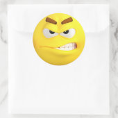 Sticker Rond Emoji en colère (Sac)