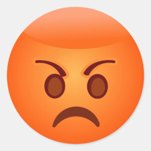 Sticker Rond Emoji en colère/fou
