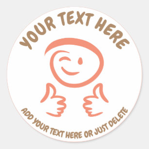 Sticker Rond Emoji En Train D'Éclater Fait Face À Deux Pouces E