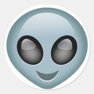 Sticker Rond Emoji étranger extraterrestre