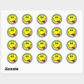 Sticker rond Emoji Face Silly Souriant (Feuille)