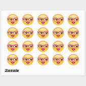 Sticker Rond Emoji Flirty Girl ID227 (Feuille)