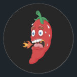 Sticker Rond Emoji Funny Chilli Pepper Hot Sauce Lover<br><div class="desc">Emoji Funny Chilli Pepper Hot Sauce Lover</div>