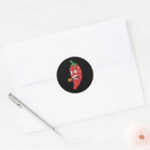 Sticker Rond Emoji Funny Chilli Pepper Hot Sauce Lover (Enveloppe)