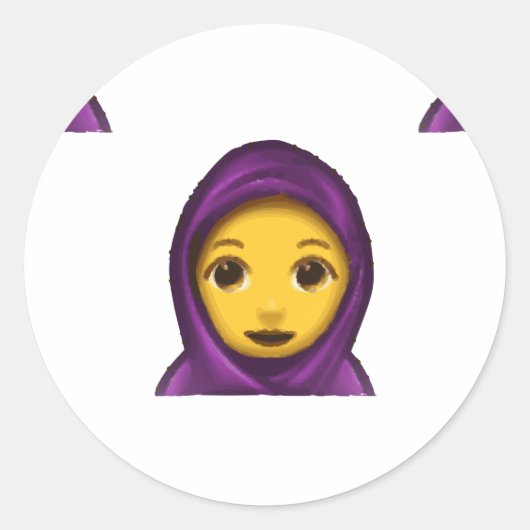 Sticker Rond emoji hajib (Devant)