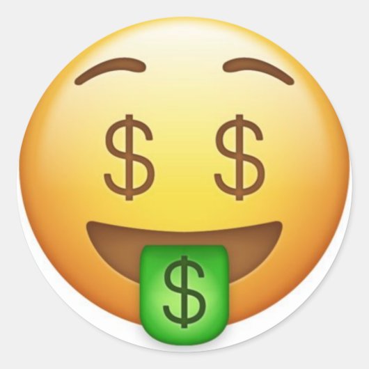 Sticker Rond Emoji Hilarié De La Bouche D'Argent (Devant)