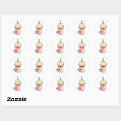 Sticker Rond Emoji Iced Latte (Feuille)
