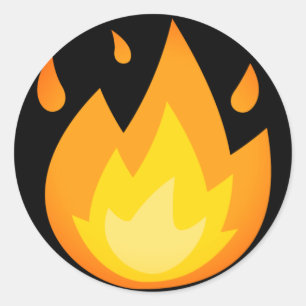 Sticker Rond Emoji incendie intense