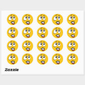 Sticker Rond Emoji Jaune Concerné (Feuille)