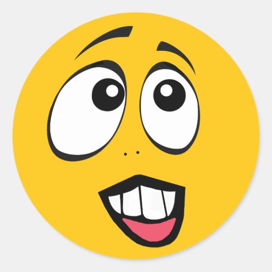 Sticker Rond Emoji Jaune Concerné (Devant)