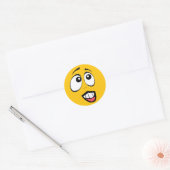 Sticker Rond Emoji Jaune Concerné (Enveloppe)